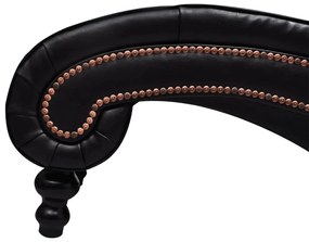 Chaise longue couro artificial castanho