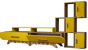 **** Unidade TV Flora – Nogueira e Amarelo – 205x50x36,8 cm

**