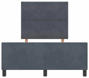Cama vidaXL Cinza Escuro 120x190 cm Veludo