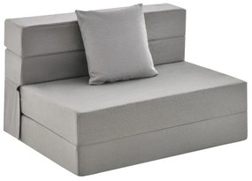 Sofá-cama de 3 seções com colchão dobrável de espuma de alta densidade com travesseiro capa lavável com fecho Cinzento