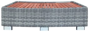 Degrau para spa em vime 92x45x25 cm cinzento