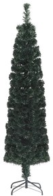 Árvore de Natal artificial fina c/ suporte 240 cm fibra ótica