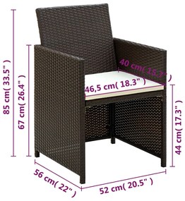 Conjunto de sofá para jardim 8 pcs vime PE castanho