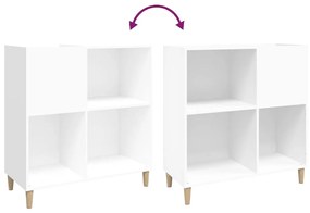 Armário para discos 84,5x38x89 cm derivados de madeira branco