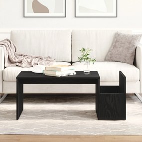 Mesa de Centro vidaXL Preta Carvalho 90x45x35 cm em Madeira de Engenha