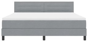 Cama Box com Colchão Cinza Claro 180x200 cm Tecido
