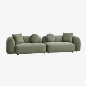 Sofá Modular De 2 Peças Em Chenille Coco Chenille Verde Sálvia - Sklum