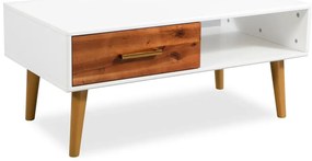 Mesa de centro em madeira de acácia maciça 90x50x40 cm