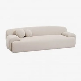 Sofá De 3 Lugares Estofado Shirina Chenille Bege Tapioca - Sklum