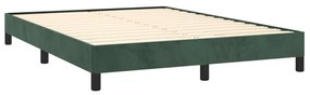 Estrutura de cama sem colchão 140x200 cm veludo verde-escuro