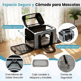 Transportadora para Animais de Estimação, 46 x 29 x 28 cm, 3 em 1, Cinzento