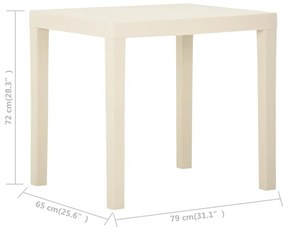 Mesa de jardim 79x65x72 cm plástico branco