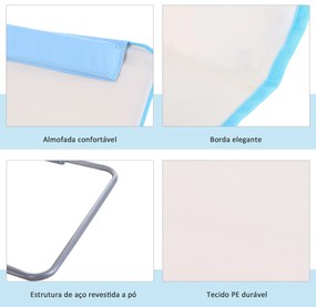 Conjunto de 2 Esteiras de Praia com Encosto Reclinável em 5 Níveis Bol