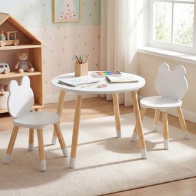 Conjunto de mesa e cadeiras crinças em forma de rã, com pernas de madeira, para sala de aula, creche, casa, trabalhos manuais e aprendizagem, a partir