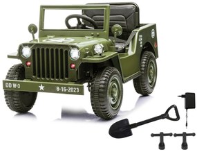 Jeep elétrico infantil Willys MB Army verde 12V
