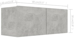 4 pcs conjunto de móveis de TV derivados madeira cinza cimento