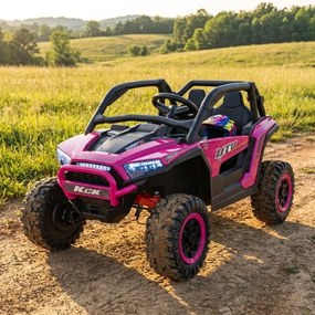 Buggy elétrico para Crianças 24V, 4x4  Buggy 4x4 KCK Rodas de espuma EVA, Assento Couro ecológico, Controlo Remoto Rosa