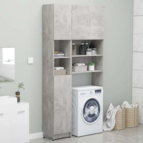 Conj. armários máquina lavar roupa contraplacado cinza cimento