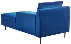 Chaise-longue em veludo azul marinho GUERET Beliani
