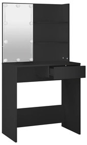 Toucador com luzes LED 74,5x40x141 cm preto