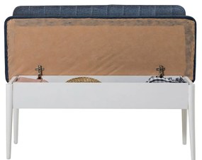 Conjunto Mesa de Jantar Extensível e Cadeiras Vina – Branco e Azul Esc