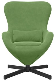 Poltrona Egg VidaXL Verde Claro Veludo
