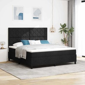vidaXL Cama box com colchão e LED preta 180 x 200 cm de tecido