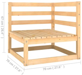 9 pcs conjunto lounge de jardim c/ almofadões pinho maciço