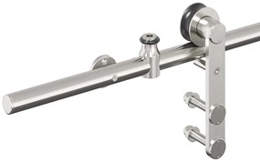 Kit ferragens p/ porta deslizante 183cm aço inoxidável prateado