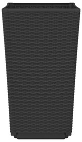 Vasos/floreiras 4 pcs 32,5x32,5x57 cm PP preto