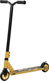 SPORTNOW Trotinete Acrobática para Truques com Plataforma em Alumínio, Rolamentos ABEC-7, Rodas 110 mm e Guiador 360°, Dourado | Aosom Portugal