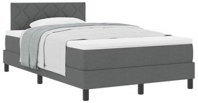 Cama Box Spring com Colchão Cinza Escuro 120x200 cm Tecido