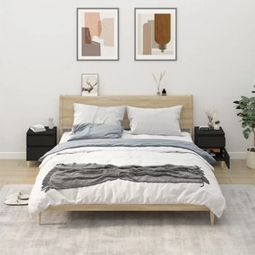 vidaXL Mesas de cabeceira 2 pcs 40x35x50 cm preto