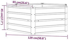 Canteiro de jardim 129x129x45 cm aço corten cor enferrujado