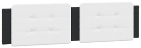 Estrutura cama c/ cabeceira 160x200cm couro artif. preto/branco