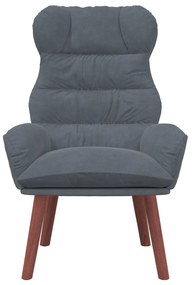 Poltrona Relaxante Veludo Cinza Escuro