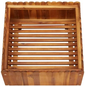 Vaso/floreira de jardim 50x50x25 cm madeira de acácia maciça