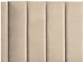 Cama de casal em veludo creme 160 x 200 cm VILLETTE Beliani