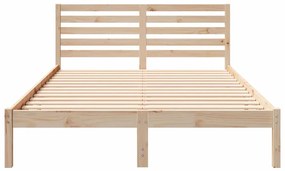 Estrutura da Cama com cabeceira Castanho 140 x 210 cm
