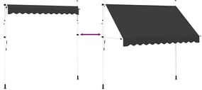Toldo retrátil manual 300 cm antracite