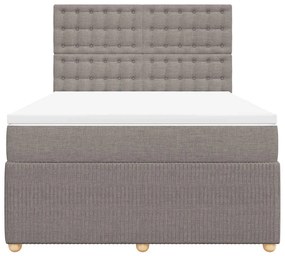 Cama com molas/colchão 160x200 cm tecido castanho-acinzentado