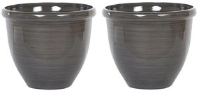 Conjunto de 2 vasos de plantas castanhos ⌀ 44 cm TESALIA Beliani