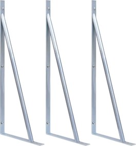vidaXL Suportes para postes de vedação 3 pcs aço galvanizado