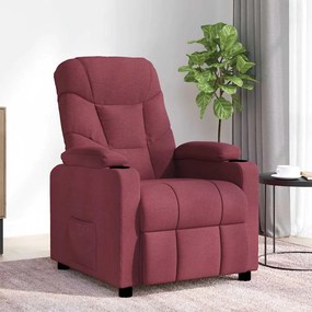Poltrona de massagens elétrica reclinável tecido vermelho tinto