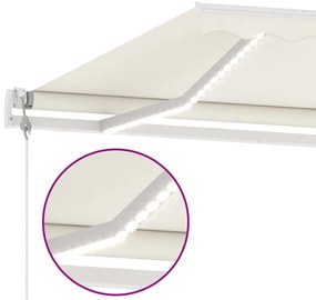 Toldo automático com LED e sensor de vento 450x300 cm cor creme