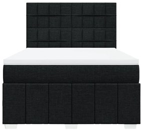 Cama com molas/colchão 140x190 cm tecido preto