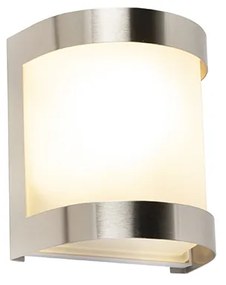Candeeiro de parede exterior moderno em aço inoxidável IP44 - Mira Moderno