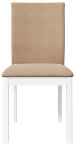 Cadeiras de jantar com almofadões 2 pcs madeira maciça branco
