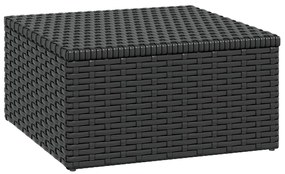 Conjunto lounge de jardim vime PE preto