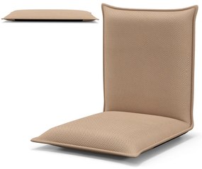 Cadeira reclinável acolchoada ajustável ao nível do chão com apoio para as costas ideal para leitura e meditação rosa 98 x 47 x 7,5 cm Bege